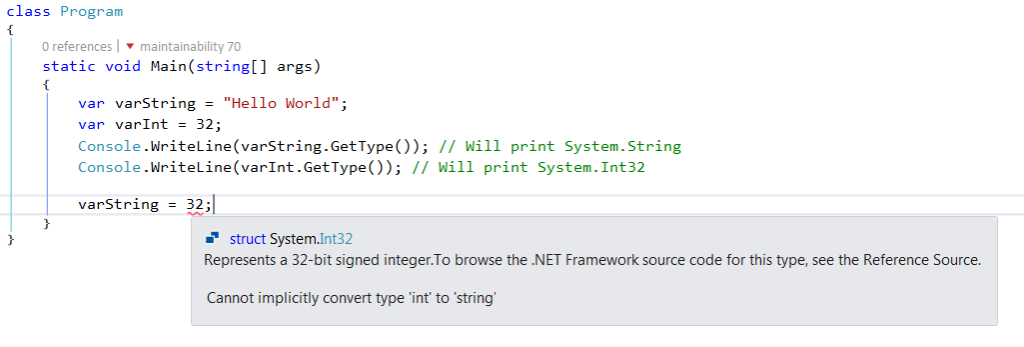 var in C# - Dot Net Odyssey